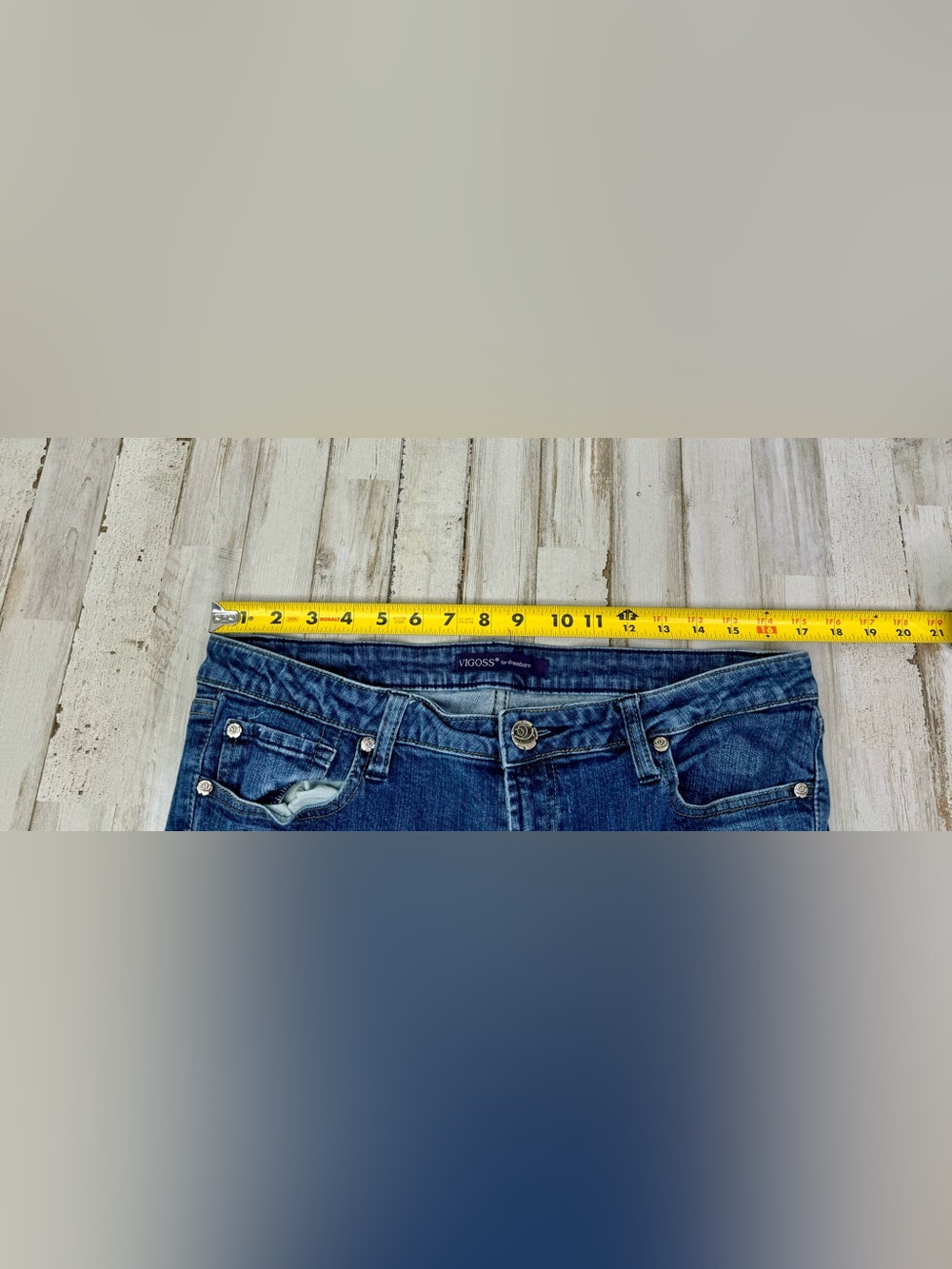 VIGOSS Straight Leg Jeans Women’s 13/14 (34x30) Blue Wash Stretch Denim - Picture 7 of 11